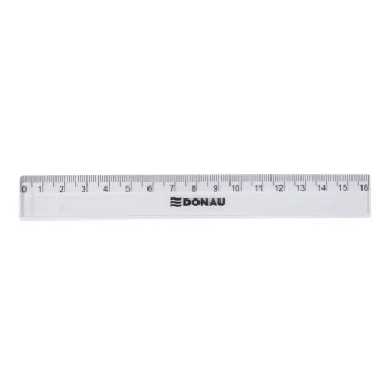 LINIJKA DONAU 16CM TRANSPARENTNA