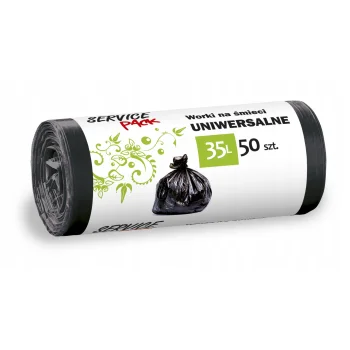WORKI NA ŚMIECI UNIWERSALNE CZARNE HDPE 35L 50szt.