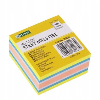 BLOCZEK SAMOPRZYLEPNY 75X75MM MIX NEON MANGO 400k