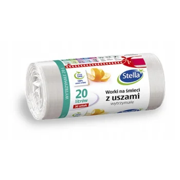 WORKI NA ŚMIECI Z USZAMI STELLA BIAŁE 20L 30szt