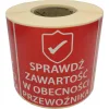 ETYKIETY 74x74mm SPRAWDŹ ZAWARTOŚĆ 500szt