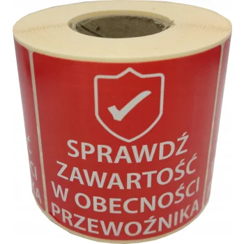 ETYKIETY 74x74mm SPRAWDŹ ZAWARTOŚĆ 500szt