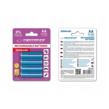 ESPERANZA AKUMULATORKI NI-MH AA 2000MAH 4SZT. NB.