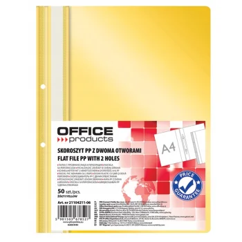SKOROSZYT PP A4 WPINANY 2OTWORY ŻÓŁTY x 25szt