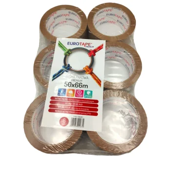 TAŚMA PAKOWA PREMIUM EXTRA MOCNA BRĄZOWA 50x66m X6