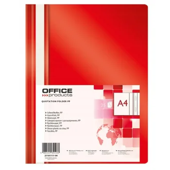 SKOROSZYT PP A4 100/170MIC CZERWONY OFFICE