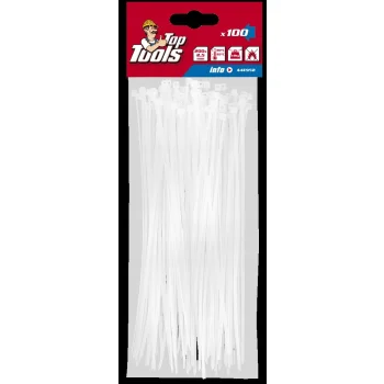 OPASKI ZACISKOWE TRYTKI 2.5x200mm BIAŁE 100szt