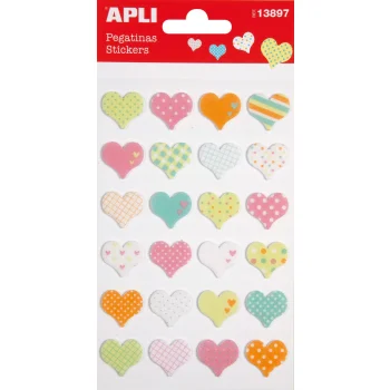 NAKLEJKI APLI HEARTS Z FILCU MIX KOLORÓW