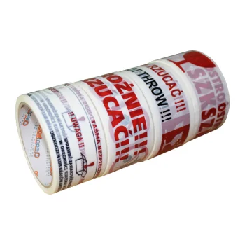 TAŚMA PAKOWA OSTROŻNIE NIE RZUCAĆ FRAGILE x 6szt