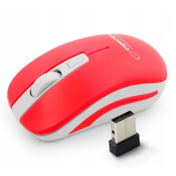 MYSZ BEZPRZ. 2.4GHZ 4D OPT. USB URANUS CZERW/BIAŁA