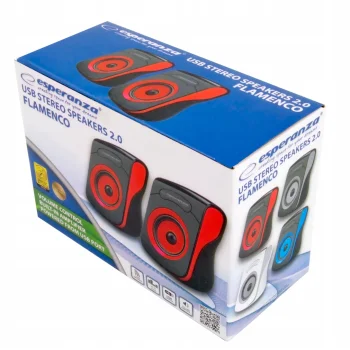 ESPERANZA GŁOŚNIKI 2.0 USB FLAMENCO CZARNO-CZERW