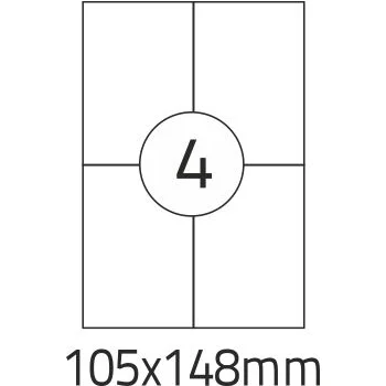 ETYKIETY SAMOPRZYLEPNE A4 - 105x148mm 100ark.
