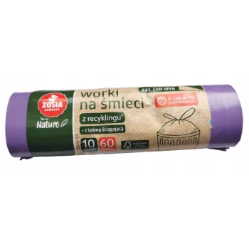 WORKI NA ŚMIECI ZOSIA Z TAŚMĄ TRUSKAWKA 35l 15szt