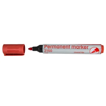 MARKER D.RECT OKRĄGŁY PERMANENTNY CZERWONY x12szt
