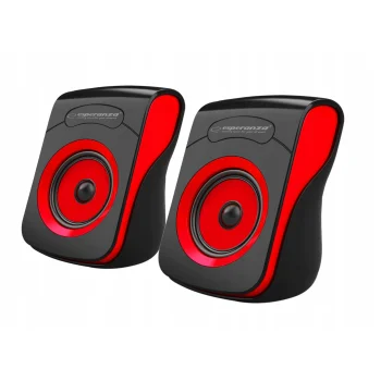 GŁOŚNIKI 2.0 USB FLAMENCO CZARNO-CZERWONE