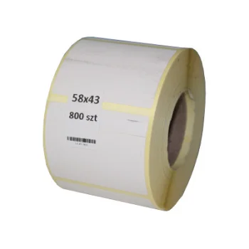 ETYKIETY TERMICZNE NA ROLI 58x43mm 1000et WAGOWA