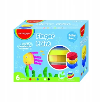 FARBY DO MALOWANIA PALCAMI KEYROAD 6X100ML PUDEŁKO