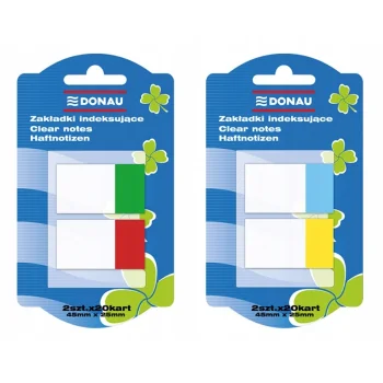 Zakładki indeksujące PP 25x45mm 2x20 kart mix