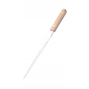 Nóż do kopert 247mm drewno/srebrny