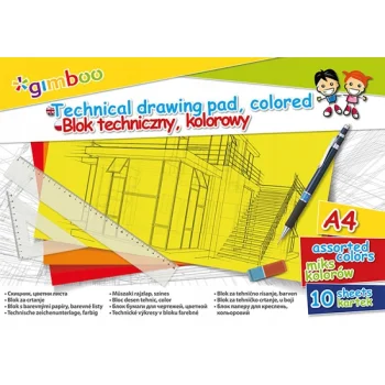 BLOK TECHNICZNY GIMBOO 150G A4 10K MIX KOLORÓW