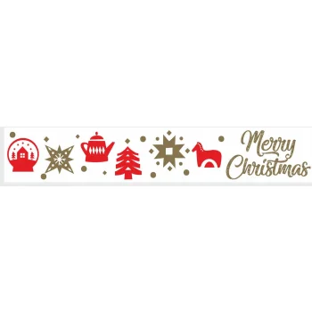 TAŚMA KLEJĄCA ŚWIĄTECZNA Merry Christmas czerwona do oklejania prezentów