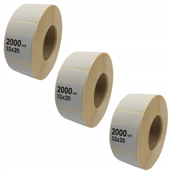 ETYKIETY TERMICZNE NA ROLI 32x20mm 2000et x 3szt