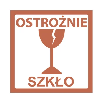 ETYKIETY 97x97mm OSTROŻNIE SZKŁO 200szt