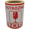ETYKIETY 74x74mm OSTROŻNIE SZKŁO 100szt