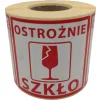ETYKIETY 74x74mm OSTROŻNIE SZKŁO 500szt