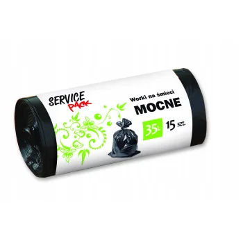 Worki Na Odpady MOCNE czarne 15szt 35L